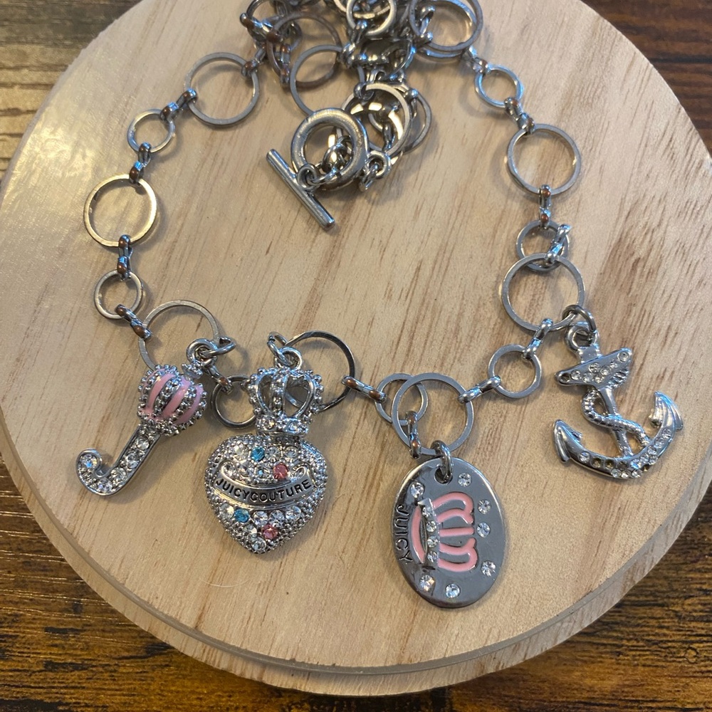 Juicy Couture silver toggle chain necklace